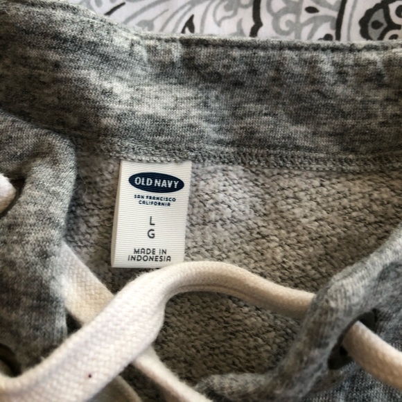 Gray Old navy Lace Up Sweater - Picture 4 of 4